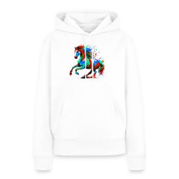 Pferd - Frauen Premium Bio Hoodie - Weiß - Vorne - Julia (174cm)
