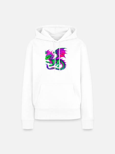 Drache - Frauen Premium Bio Hoodie - Weiß