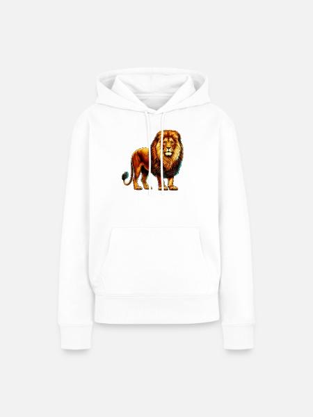 Löwe - Frauen Premium Bio Hoodie - Weiß