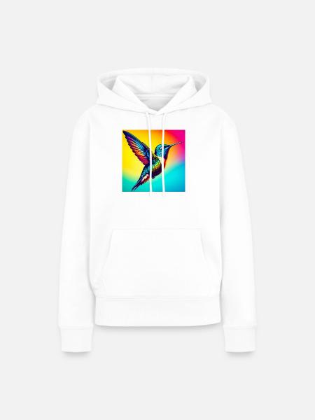 Kolibri - Frauen Premium Bio Hoodie - Weiß
