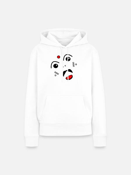 Face stilisiert - Frauen Premium Bio Hoodie - Weiß