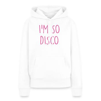Discothèque - Sweat à capuche Premium bio Femme - blanc - Devant - Julia (174cm)