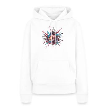 Poisson épineux avec un accent coloré - Sweat à capuche Premium bio Femme - blanc - Devant - Julia (174cm)