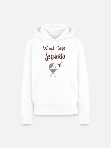 Wurst Case Szenario - Frauen Premium Bio Hoodie - Weiß