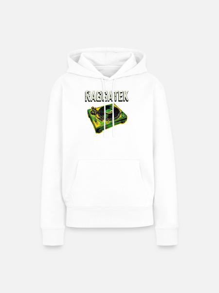 Raggatek Plattenspieler Jamaika - Frauen Premium Bio Hoodie - Weiß