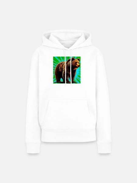 Bär - Frauen Premium Bio Hoodie - Weiß