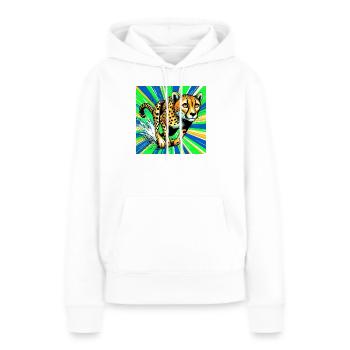 Gepard - Frauen Premium Bio Hoodie - Weiß - Vorne - Julia (174cm)