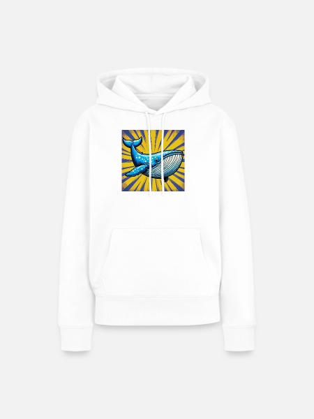 Wal - Frauen Premium Bio Hoodie - Weiß