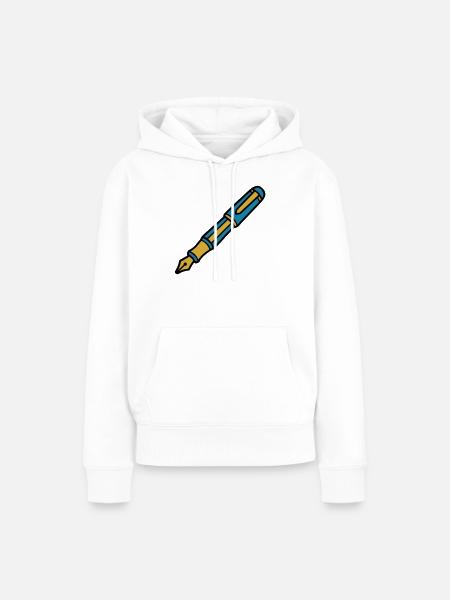 Klassischer Füller Kalligrafie - Frauen Premium Bio Hoodie - Weiß