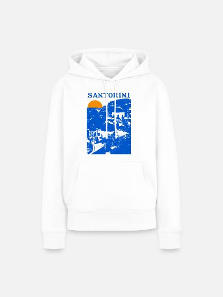 Santorin - Frauen Premium Bio Hoodie - Weiß