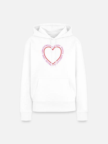 Herzring der Freude - Frauen Premium Bio Hoodie - Weiß