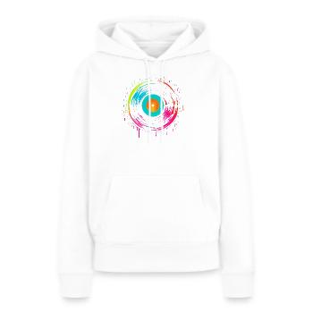 90er Schallplatte Steamwave - Frauen Premium Bio Hoodie - Weiß - Vorne - Julia (174cm)