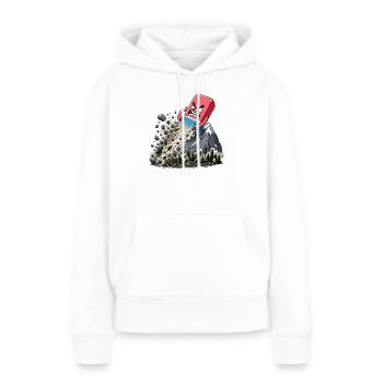 Tempête de cube en colère sur la montagne - Sweat à capuche Premium bio Femme - blanc - Devant - Julia (174cm)