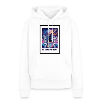 Nous possédons la nuit - Sweat à capuche Premium bio Femme - blanc - Devant - Julia (174cm)