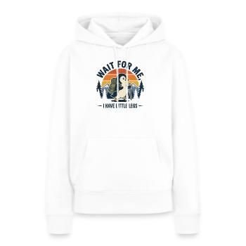 Randonnée - Aventure en plein air - Attendez-moi - Sweat à capuche Premium bio Femme - blanc - Devant - Julia (174cm)