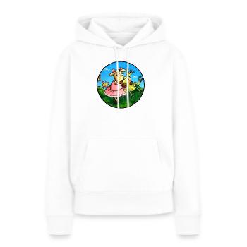 Prince Grenouille mouton - Sweat à capuche Premium bio Femme - blanc - Devant - Julia (174cm)