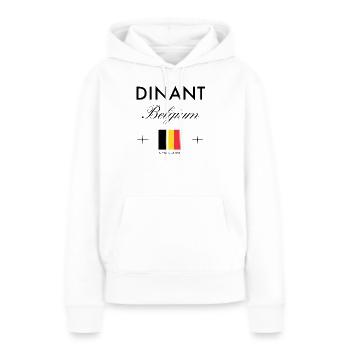 Dinant Belgien Koordinaten Reise Souvenir - Frauen Premium Bio Hoodie - Weiß - Vorne - Julia (174cm)