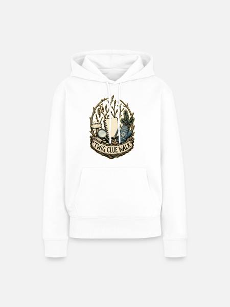 TWIG CLUE WALK - Frauen Premium Bio Hoodie - Weiß