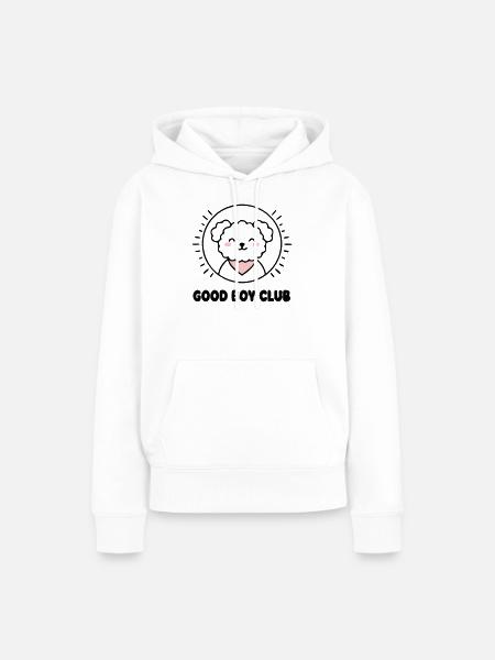 Good Boy Club Hund Logo - Frauen Premium Bio Hoodie - Weiß