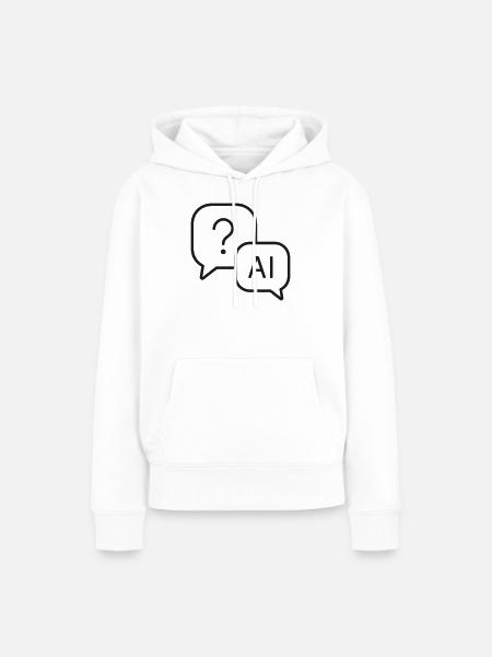 KI-Frage-Antwort-Symbol - Frauen Premium Bio Hoodie - Weiß