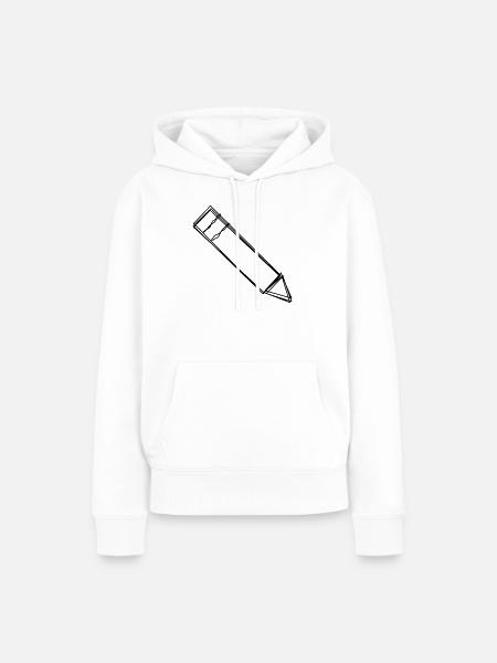 Bleistift handgezeichnet - Frauen Premium Bio Hoodie - Weiß