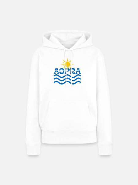 Aspra Sunrise Waves Logo - Frauen Premium Bio Hoodie - Weiß