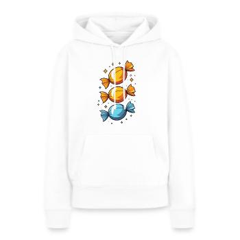 Bonbons - Sweat à capuche Premium bio Femme - blanc - Devant - Julia (174cm)