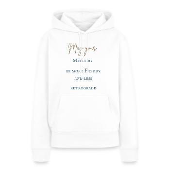 Rückläufiger Merkur - Frauen Premium Bio Hoodie - Weiß - Vorne - Julia (174cm)