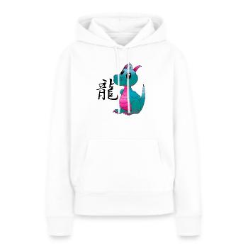 Dragon chinois - Sweat à capuche Premium bio Femme - blanc - Devant - Julia (174cm)