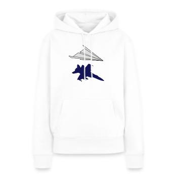 Papierflieger - Frauen Premium Bio Hoodie - Weiß - Vorne - Julia (174cm)