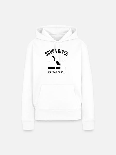 Scuba Diver in Progress - Frauen Premium Bio Hoodie - Weiß