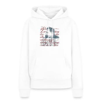 FW Nietzsche Typographie - Sweat à capuche Premium bio Femme - blanc - Devant - Julia (174cm)