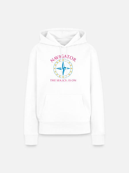 Navigator - Frauen Premium Bio Hoodie - Weiß