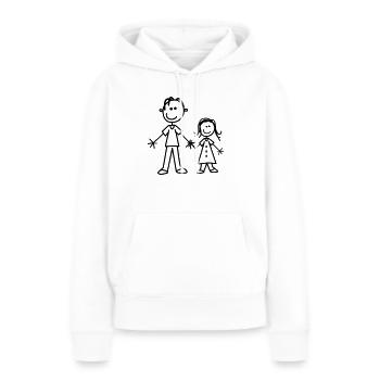 frères et sœurs - Sweat à capuche Premium bio Femme - blanc - Devant - Julia (174cm)
