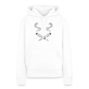 kiffen joints design - Frauen Premium Bio Hoodie - Weiß - Vorne - Julia (174cm)
