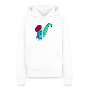 buntes Saxofon / Saxofon - Frauen Premium Bio Hoodie - Weiß - Vorne - Julia (174cm)