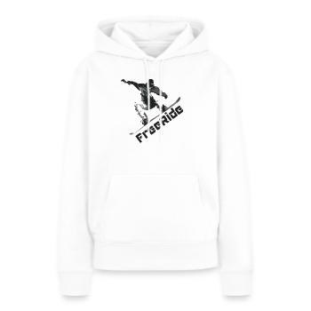 FreeRide, Snowboarden, Powder Boarding, Skiurlaub - Frauen Premium Bio Hoodie - Weiß - Vorne - Julia (174cm)