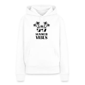 Ambiance estivale - Sweat à capuche Premium bio Femme - blanc - Devant - Julia (174cm)
