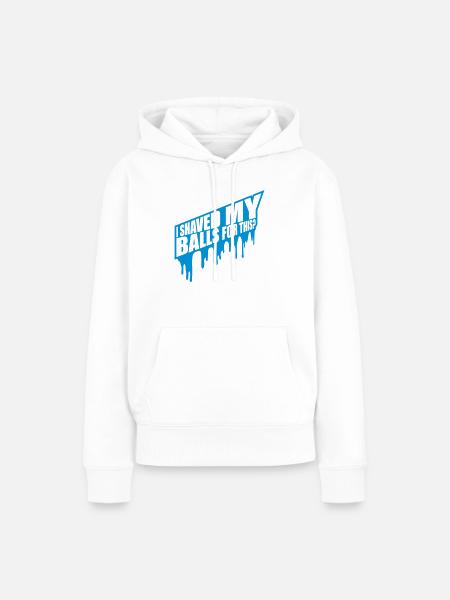 I shaved my balls - Frauen Premium Bio Hoodie - Weiß