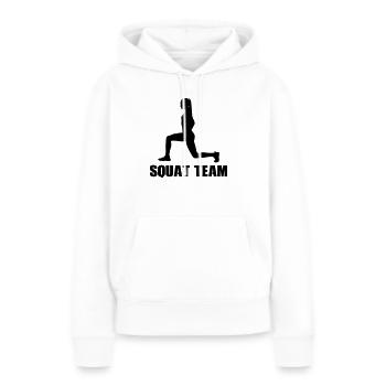 Équipe féminine de squat - Sweat à capuche Premium bio Femme - blanc - Devant - Julia (174cm)