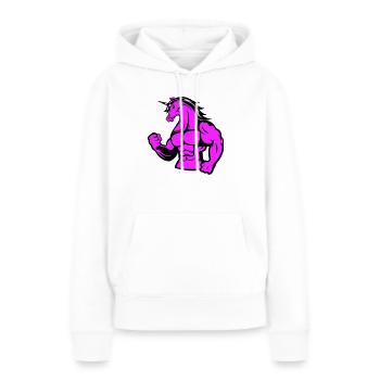 Licorne forte - Sweat à capuche Premium bio Femme - blanc - Devant - Julia (174cm)