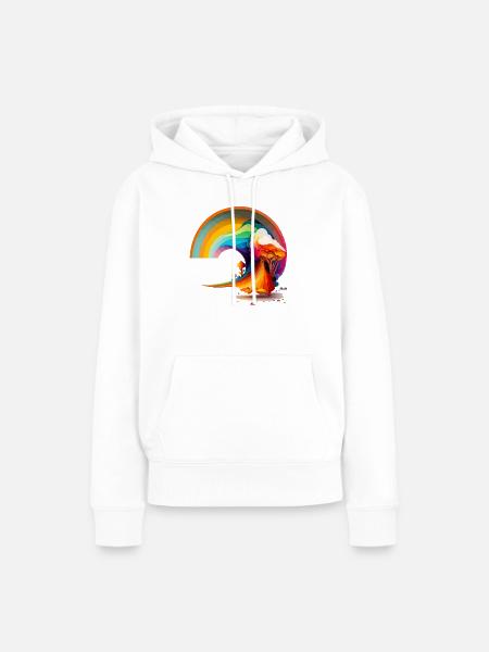 Regenbogen - Frauen Premium Bio Hoodie - Weiß