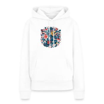Folklore américain - Sweat à capuche Premium bio Femme - blanc - Devant - Julia (174cm)
