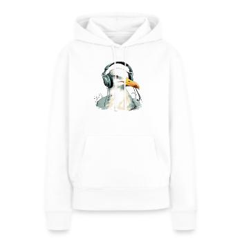 Limi la mouette audiophile - Sweat à capuche Premium bio Femme - blanc - Devant - Julia (174cm)