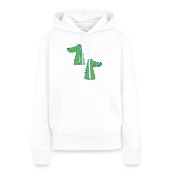 kroko zu zweit - Frauen Premium Bio Hoodie - Weiß - Vorne - Julia (174cm)