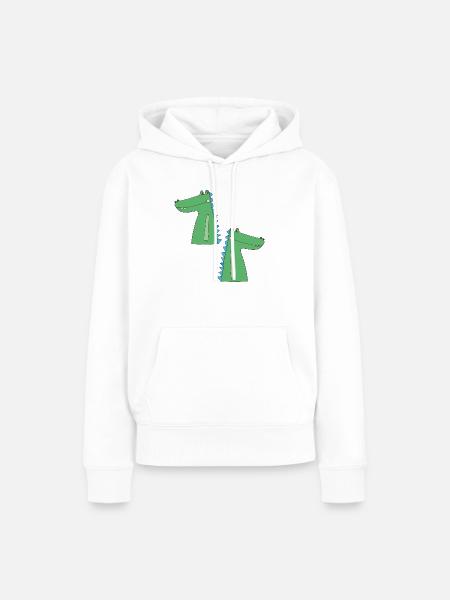kroko zu zweit - Frauen Premium Bio Hoodie - Weiß
