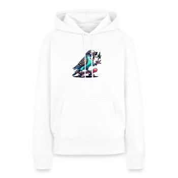 Perruche flagrante - Sweat à capuche Premium bio Femme - blanc - Devant - Julia (174cm)