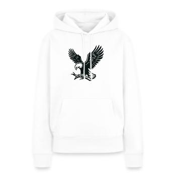 Aigle sur la branche - Sweat à capuche Premium bio Femme - blanc - Devant - Julia (174cm)