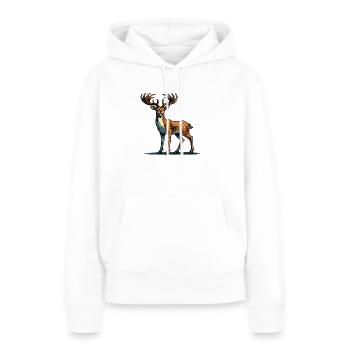 chevreuil - Sweat à capuche Premium bio Femme - blanc - Devant - Julia (174cm)
