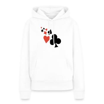 pokers - Sweat à capuche Premium bio Femme - blanc - Devant - Julia (174cm)